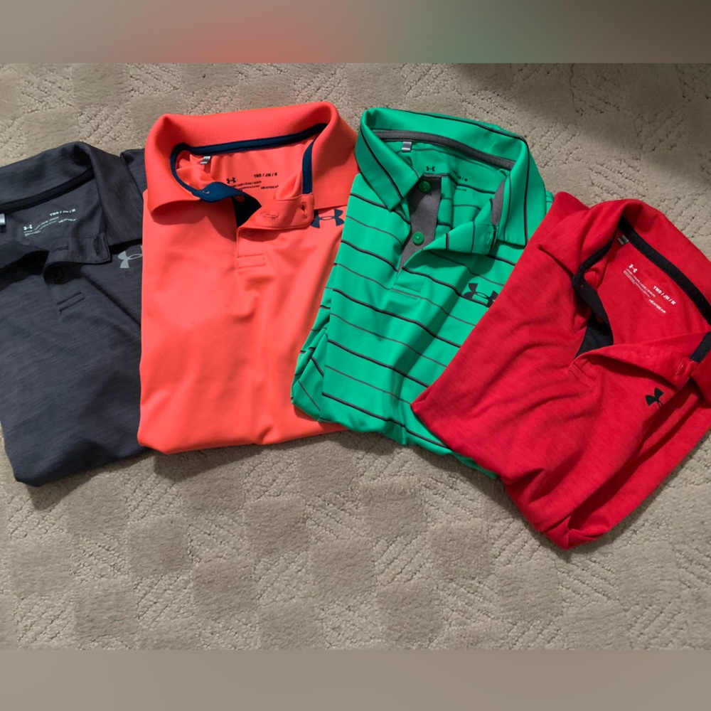 Boys Bundle of 4 Under Armor Size Medium Polo